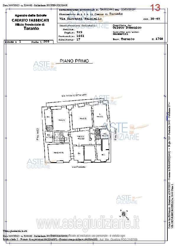 Planimetria del bene