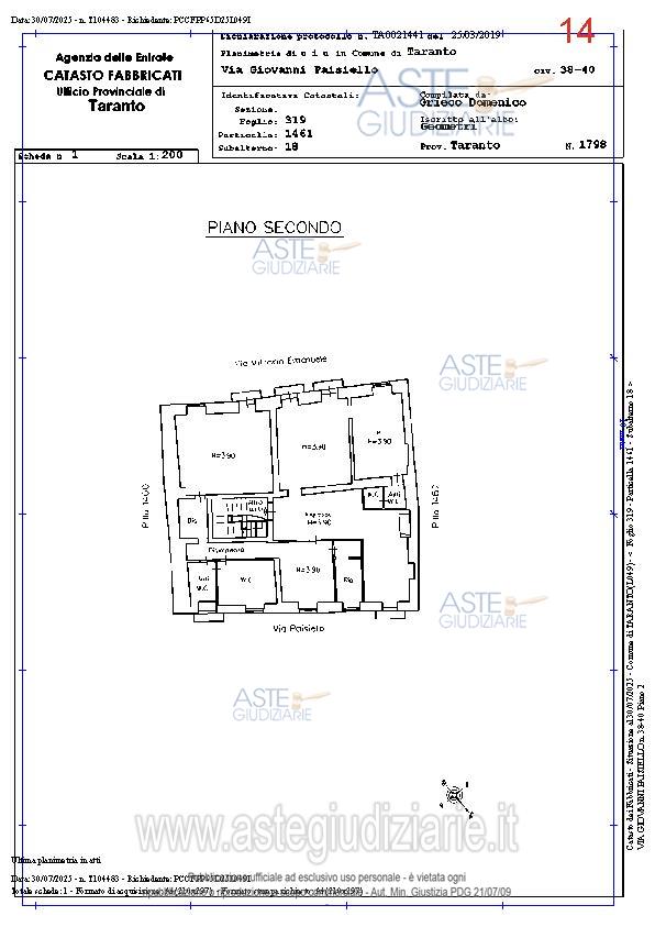 Planimetria del bene