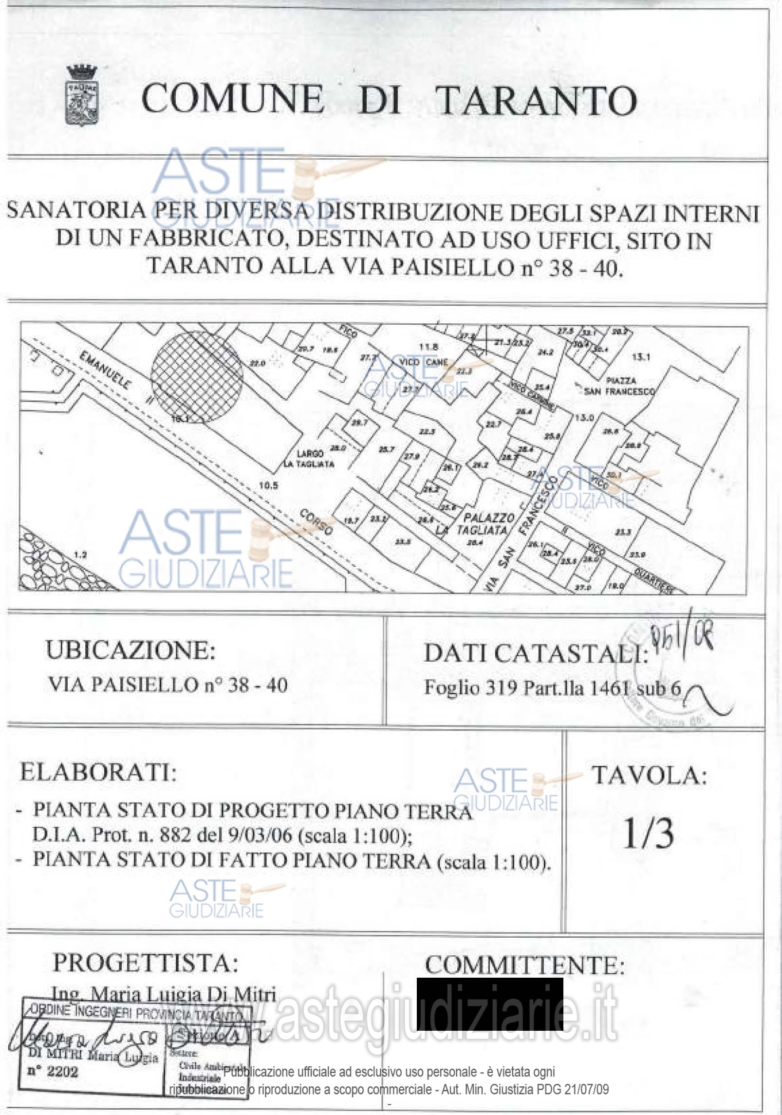 Planimetria del bene