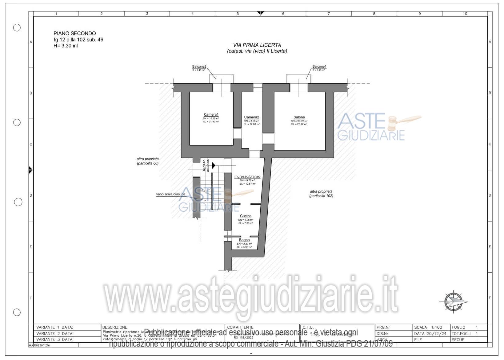 Planimetria del bene