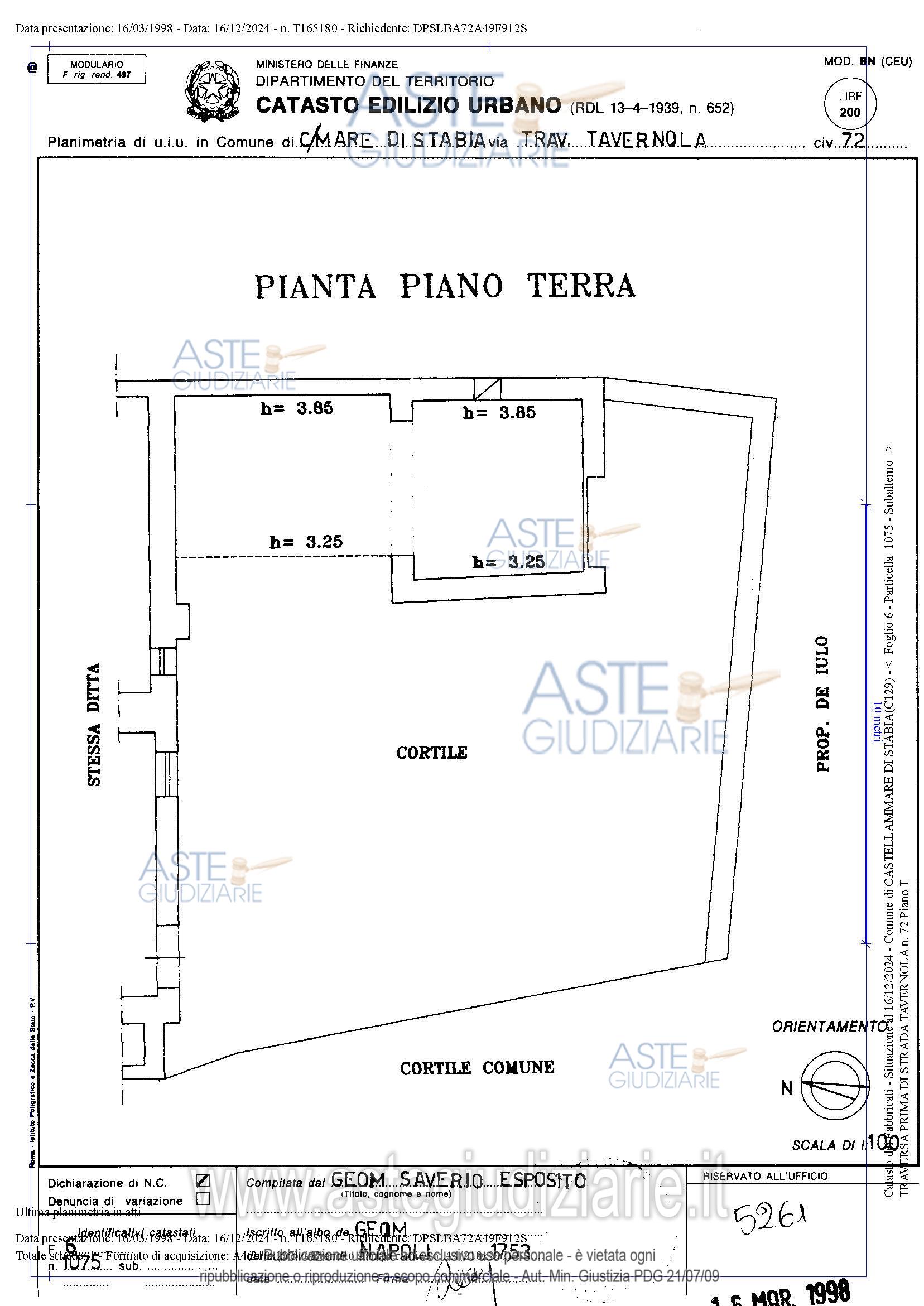 Planimetria del bene