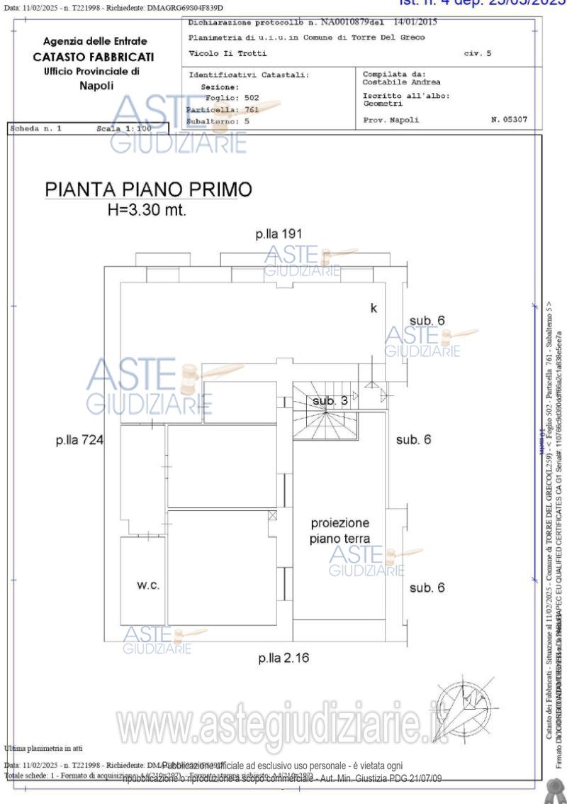 Planimetria del bene