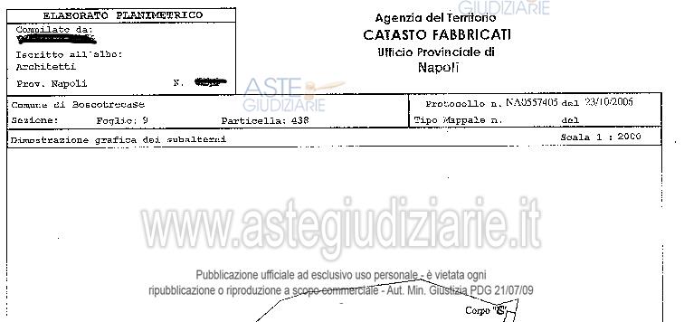 Planimetria del bene