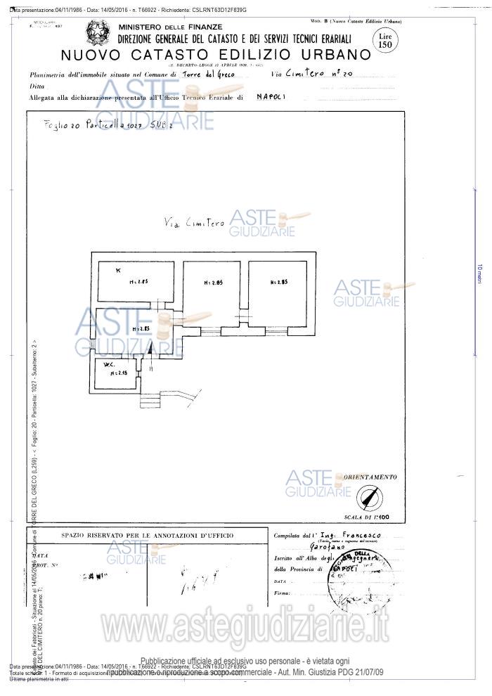 Planimetria del bene
