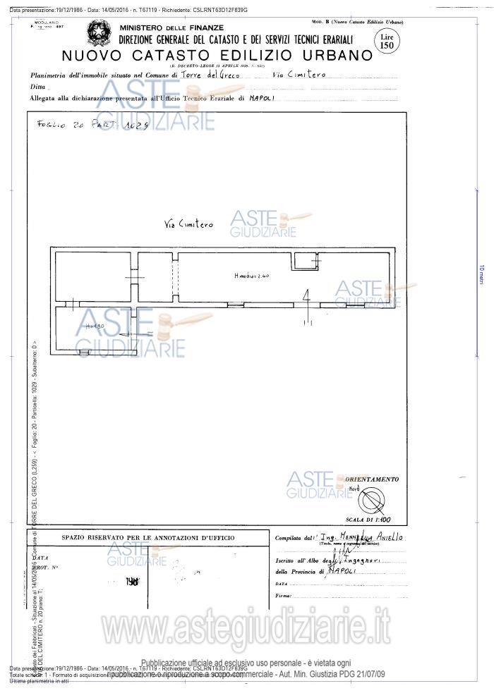 Planimetria del bene