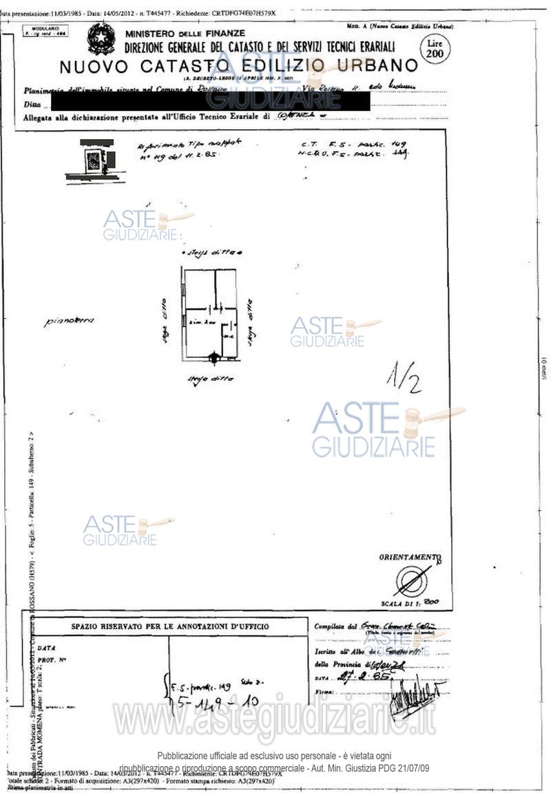 Planimetria del bene