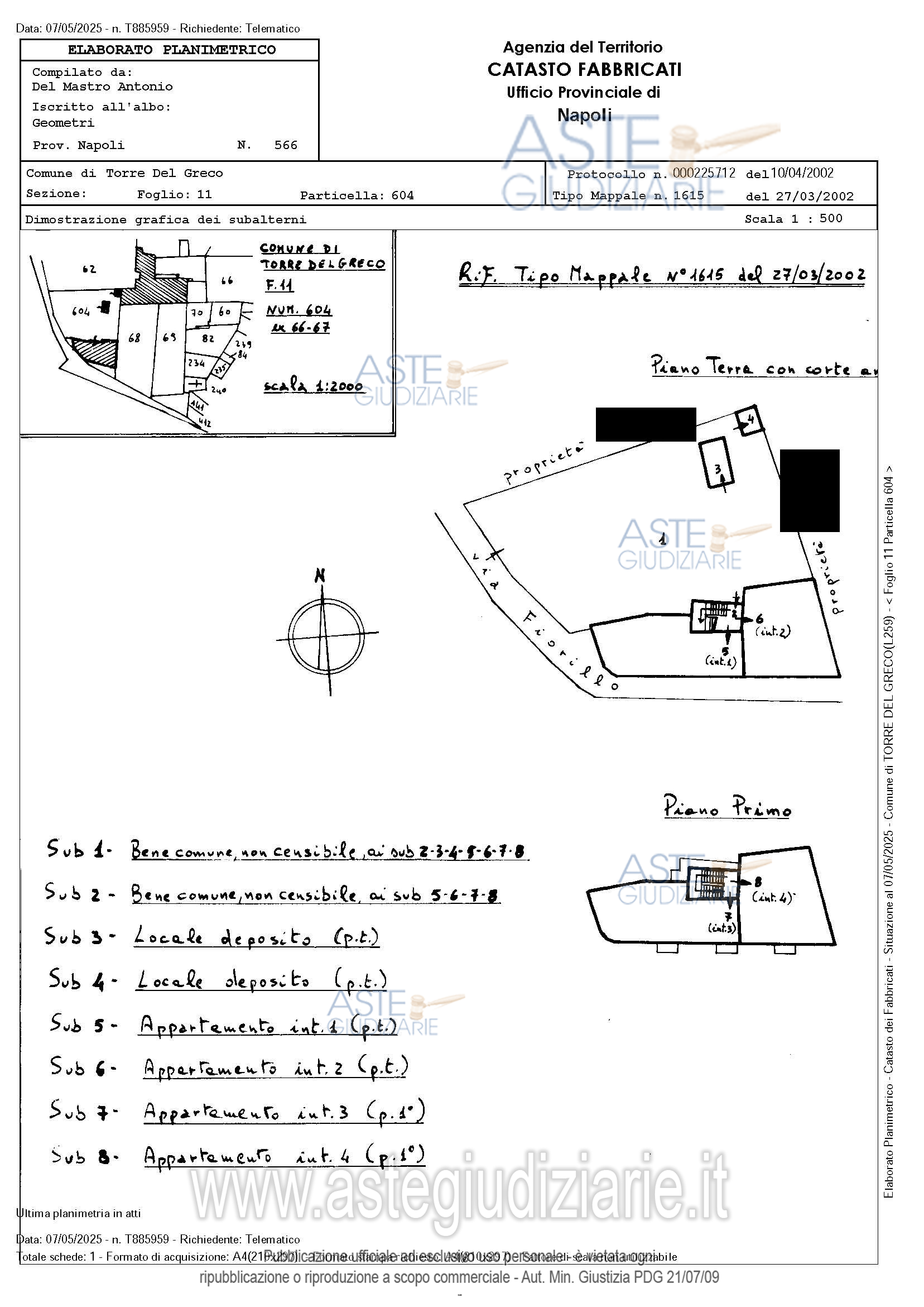 Planimetria del bene