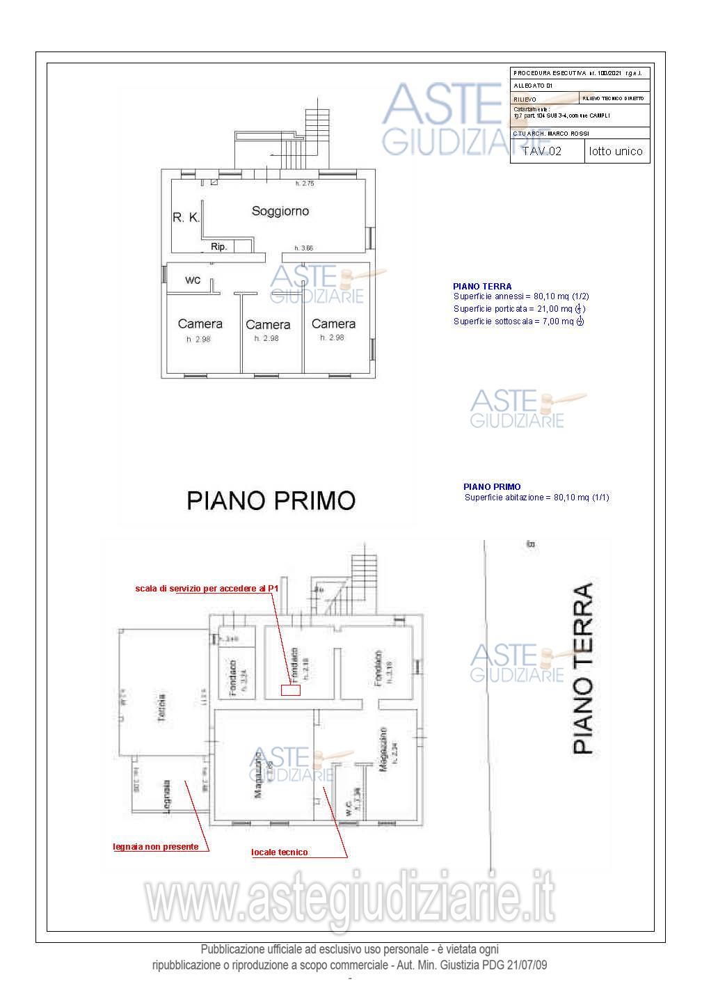 Planimetria del bene