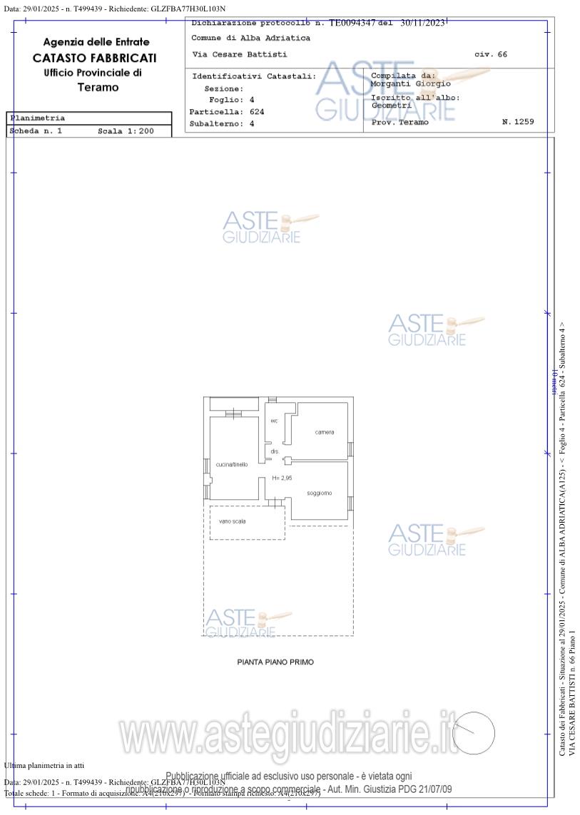Planimetria del bene