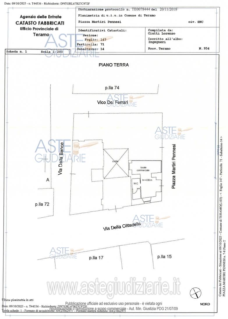 Planimetria del bene