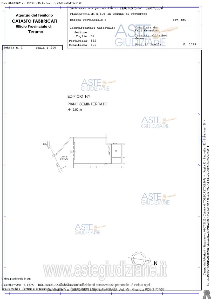 Planimetria del bene