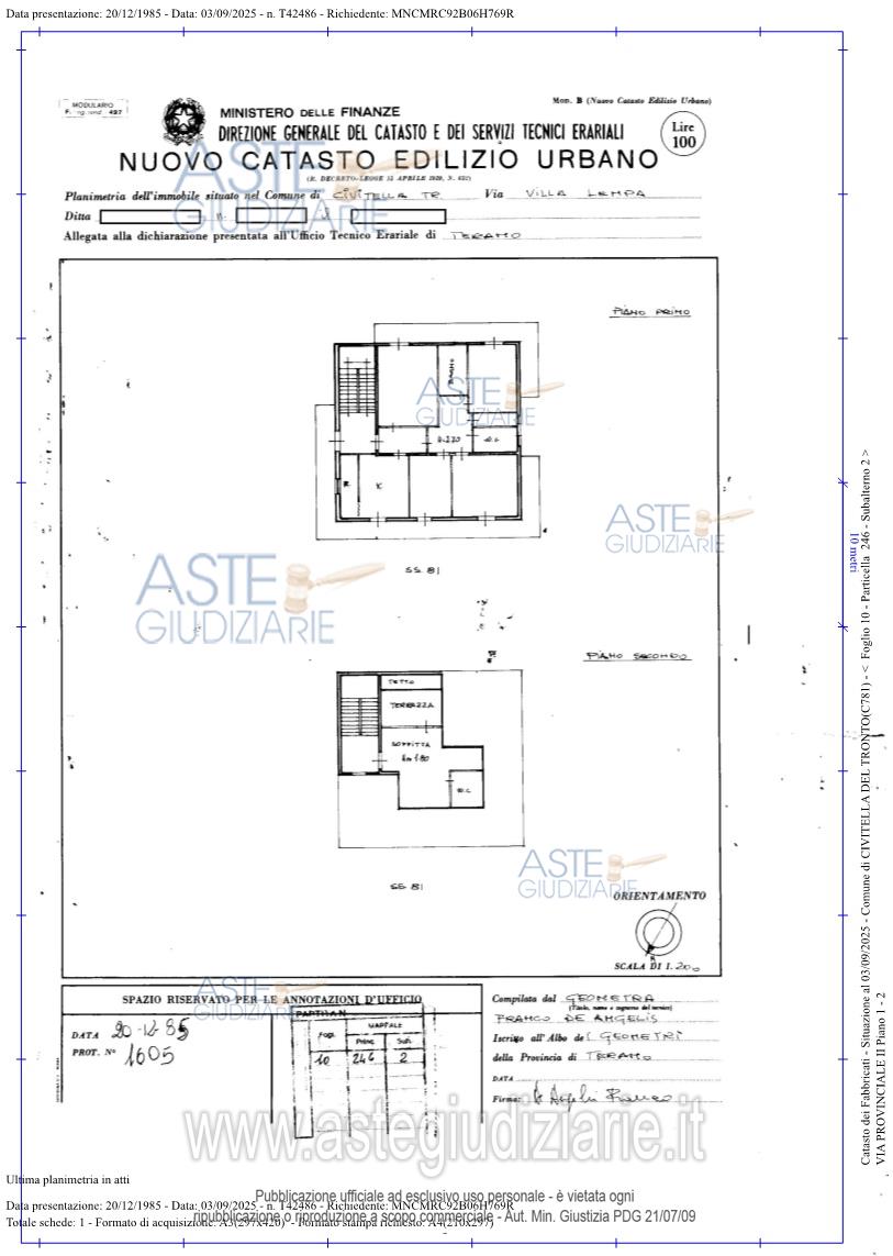 Planimetria del bene