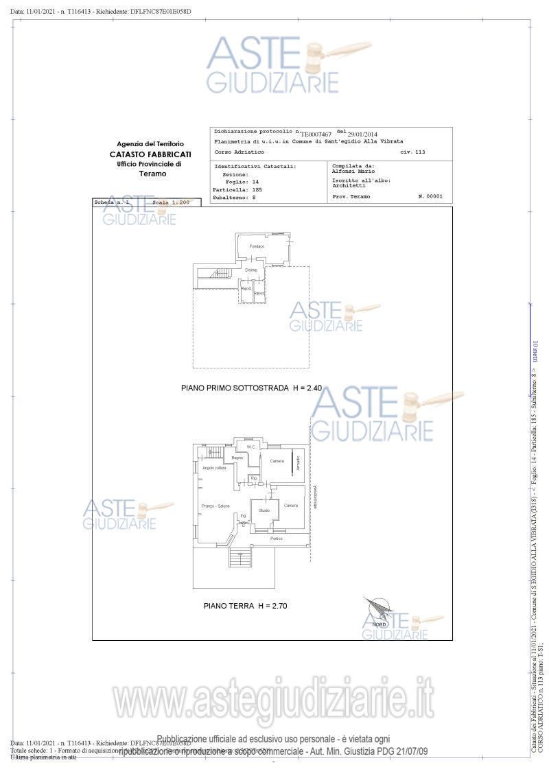 Planimetria del bene