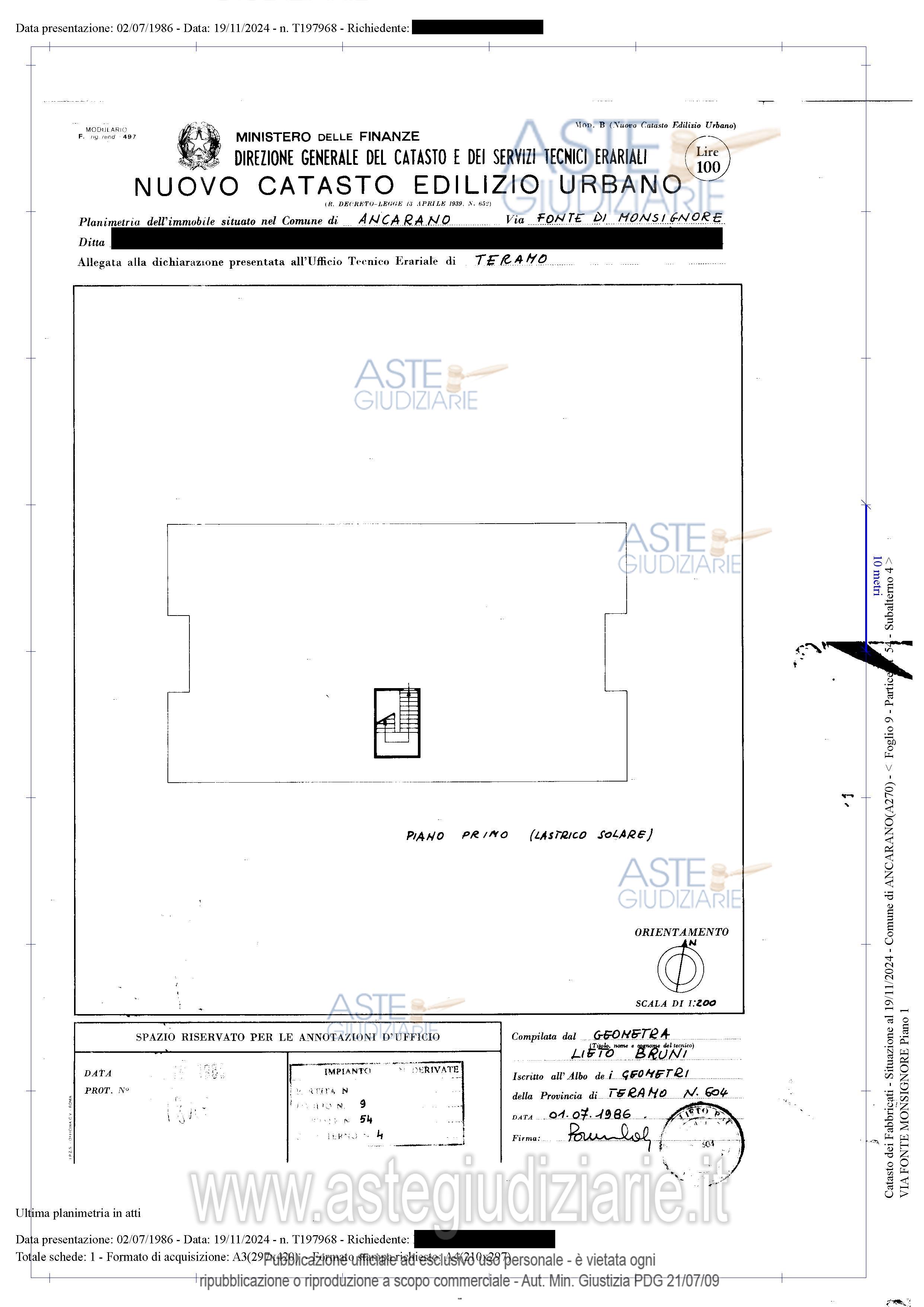 Planimetria del bene