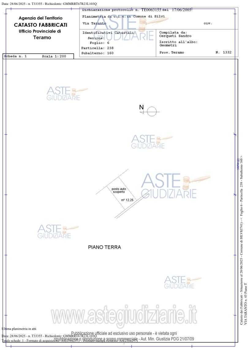 Planimetria del bene
