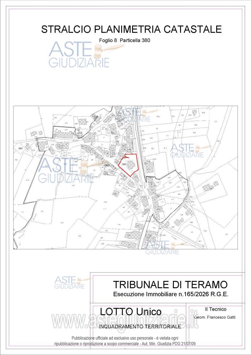 Planimetria del bene
