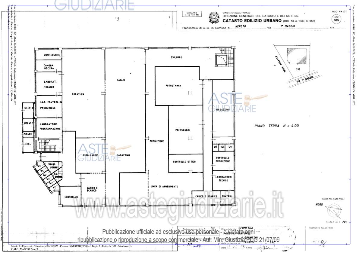 Planimetria del bene