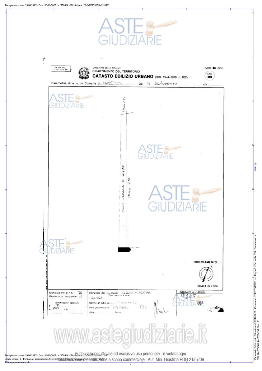 Planimetria del bene