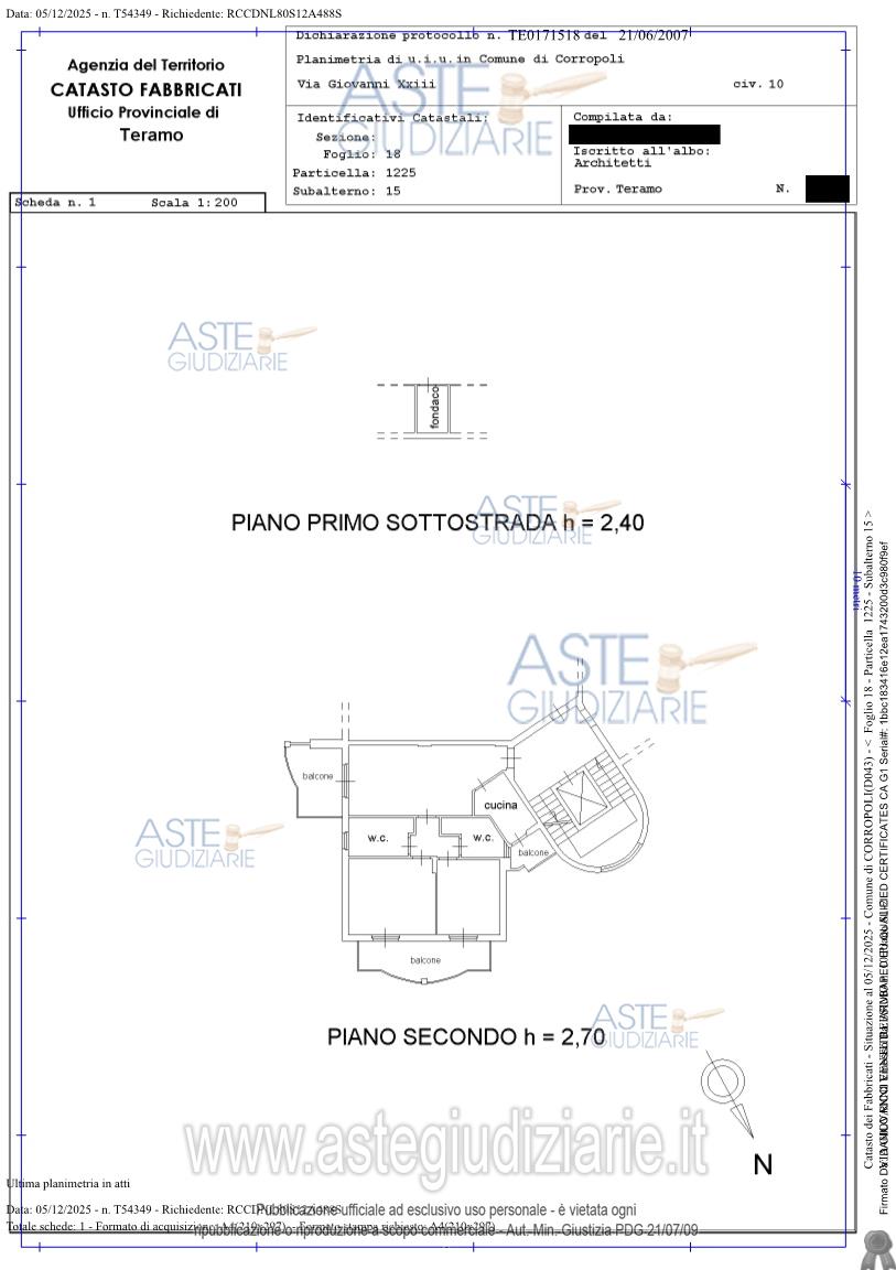 Planimetria del bene
