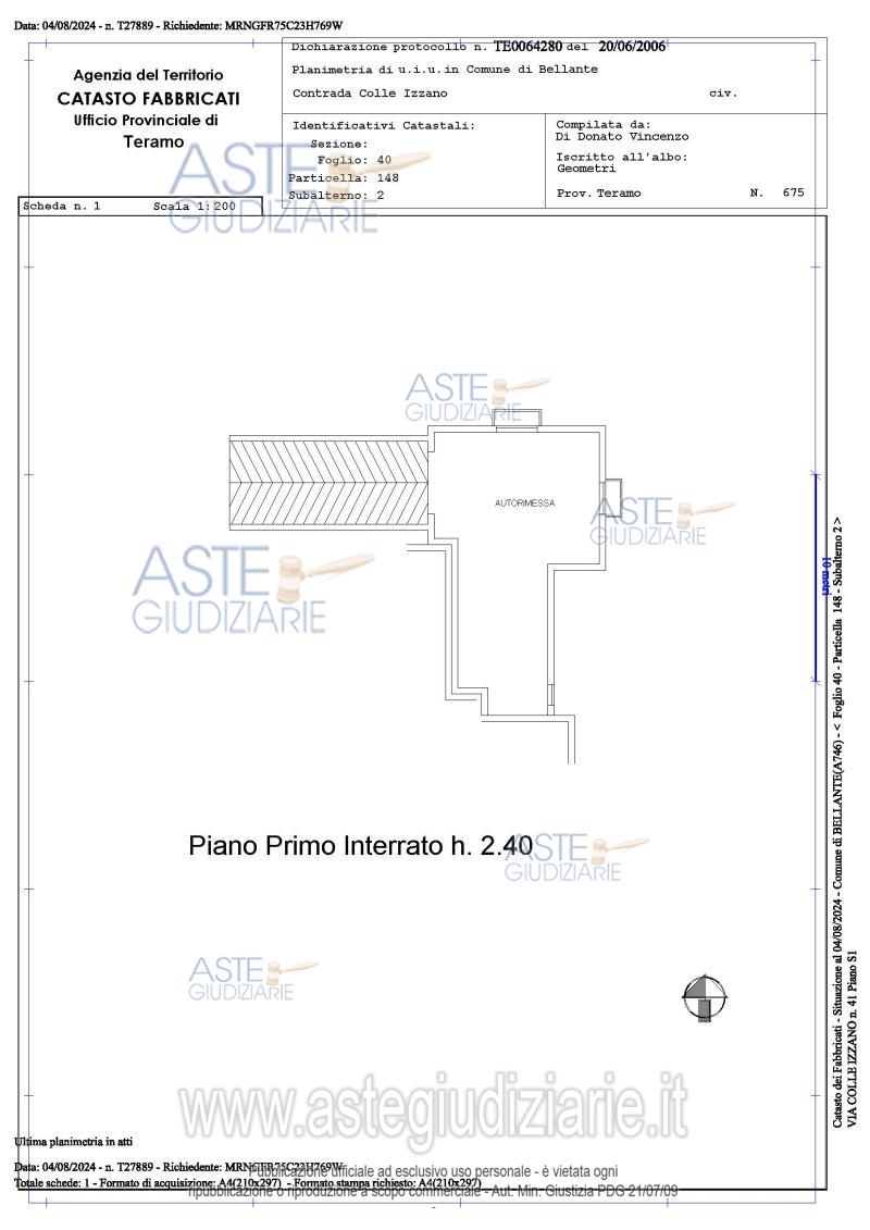 Planimetria del bene