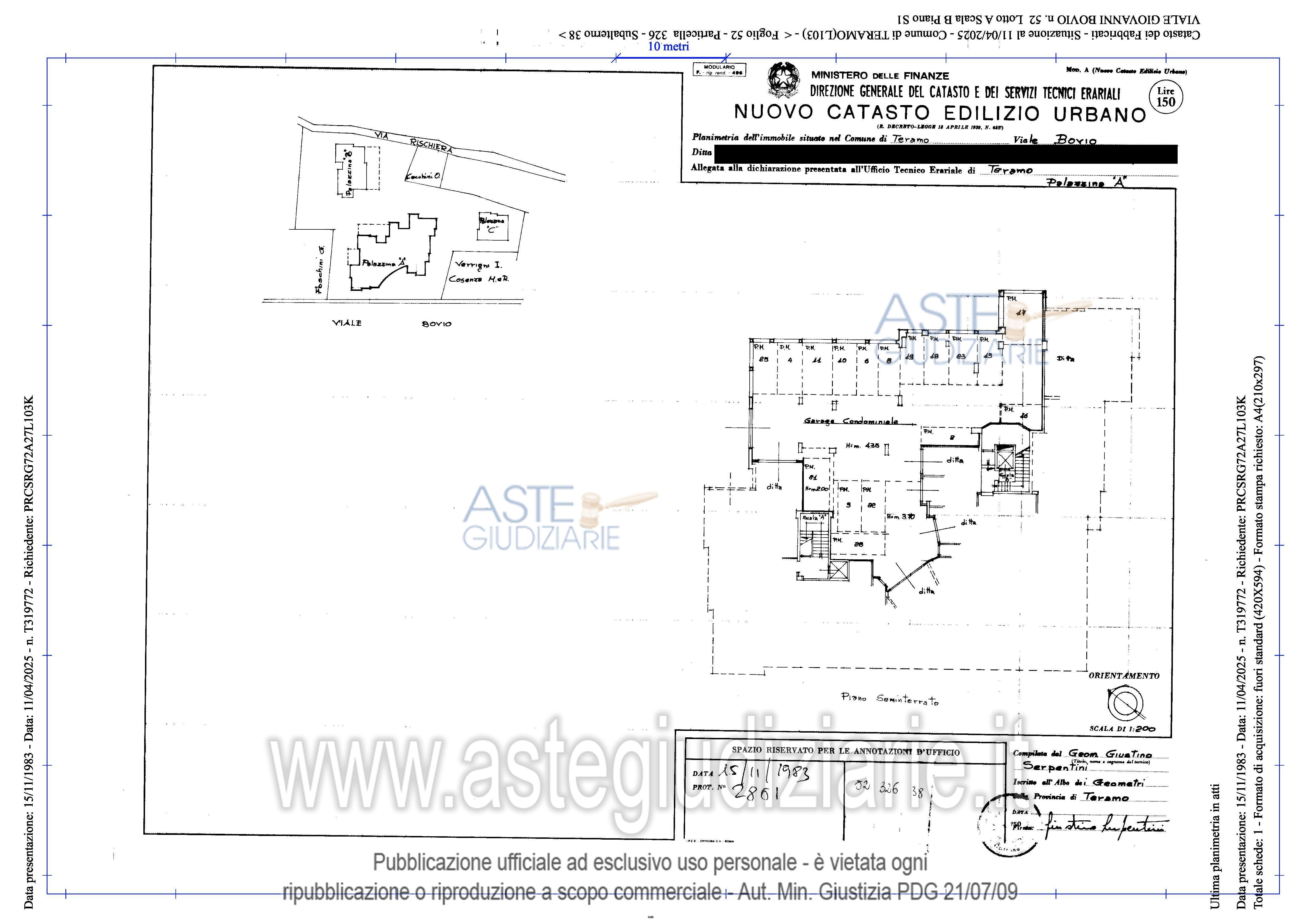 Planimetria del bene