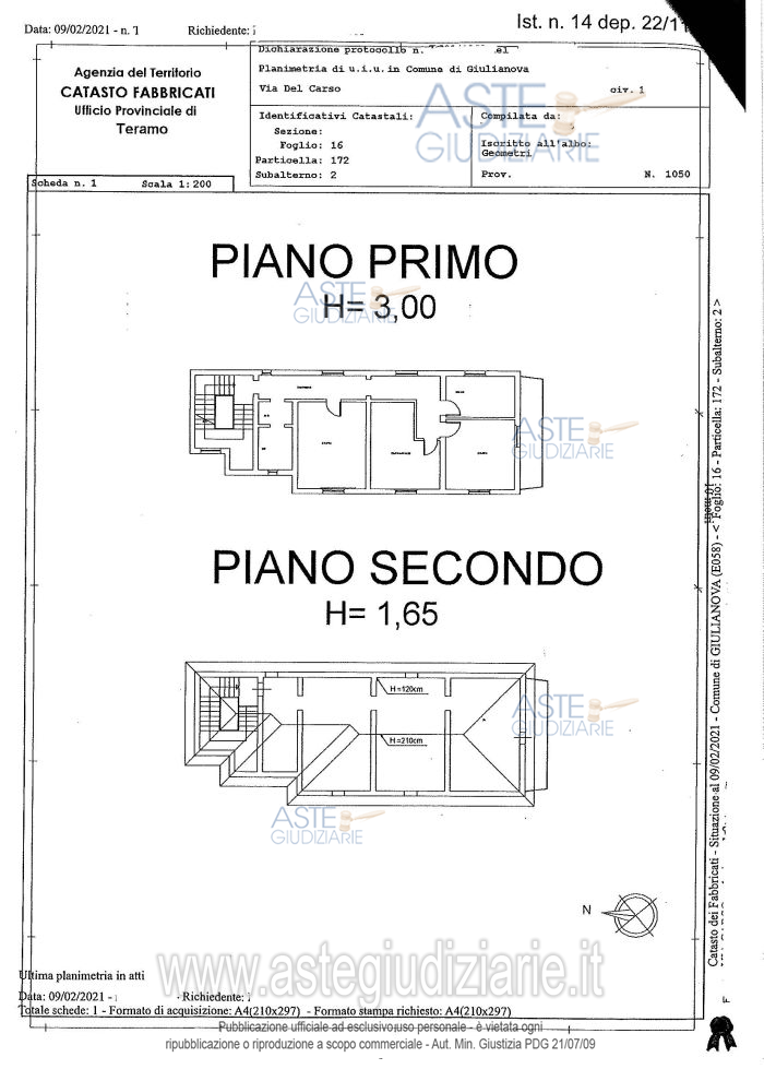Planimetria del bene