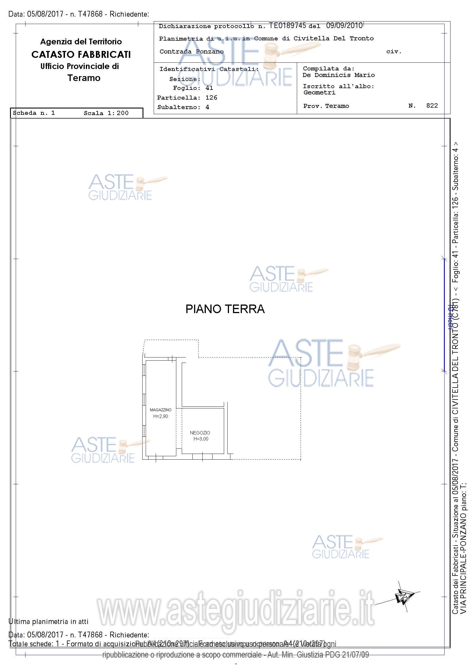 Planimetria del bene