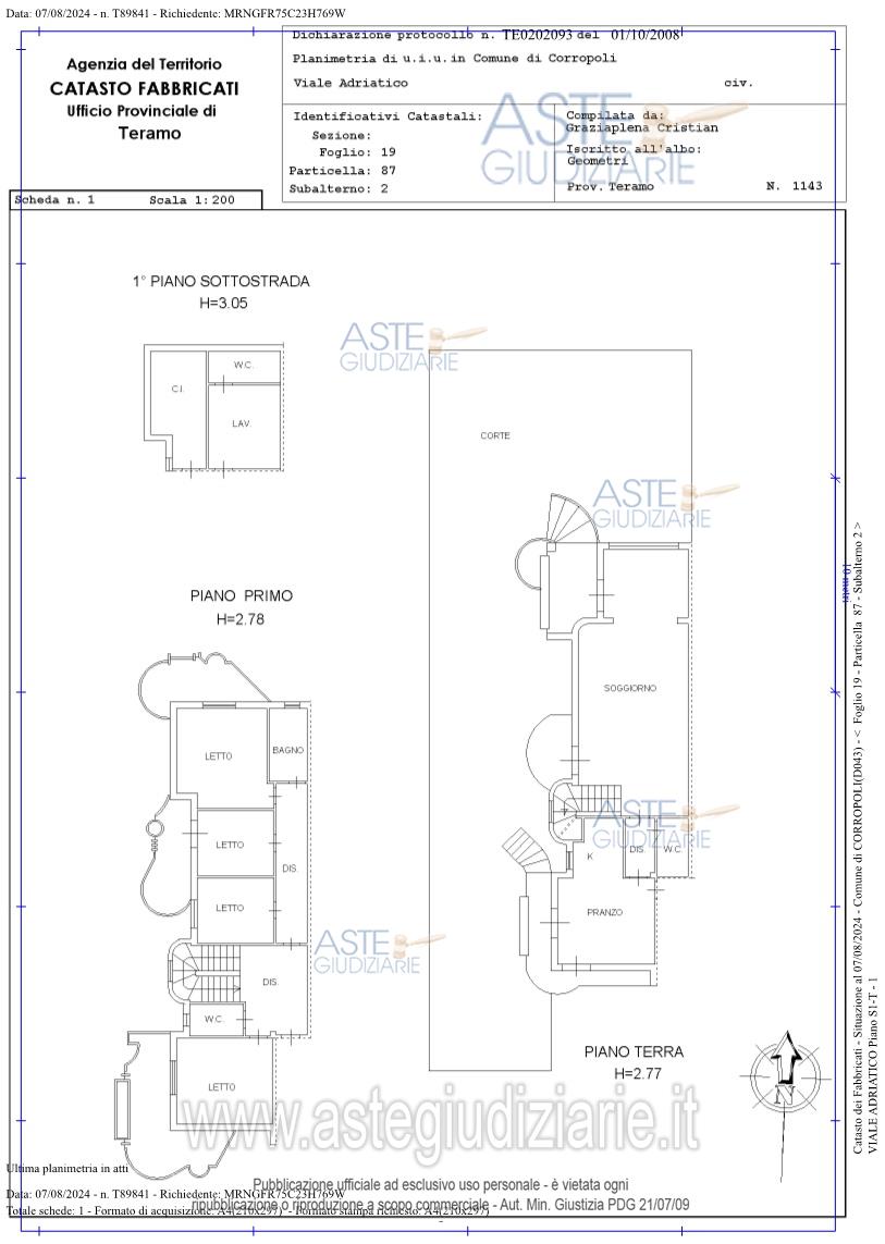 Planimetria del bene