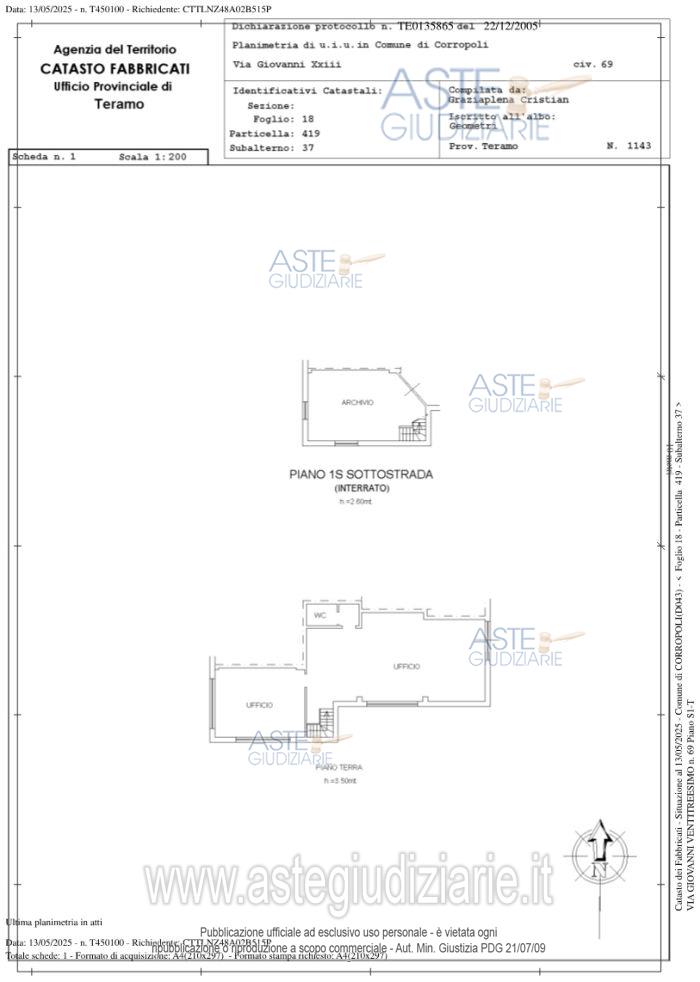 Planimetria del bene