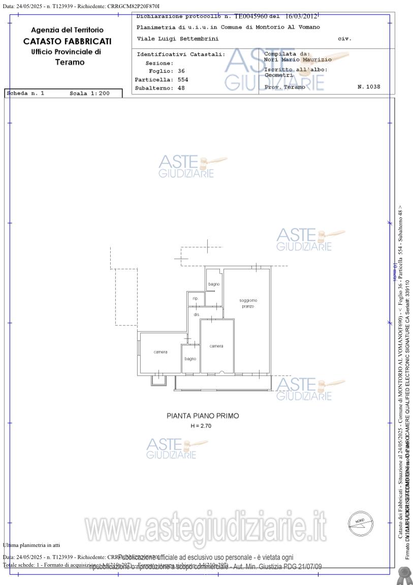 Planimetria del bene