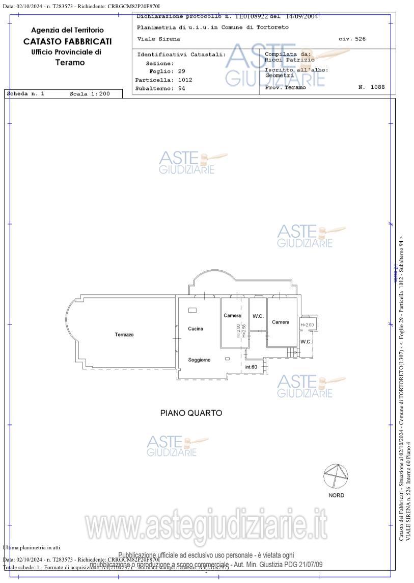 Planimetria del bene