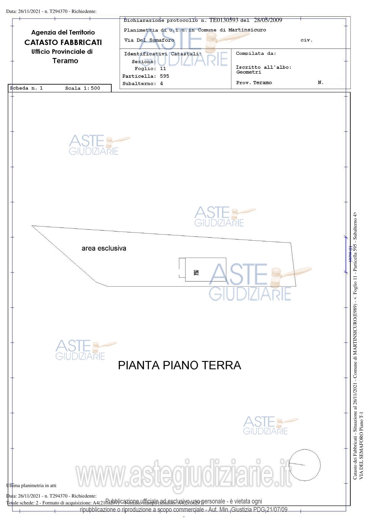 Planimetria del bene