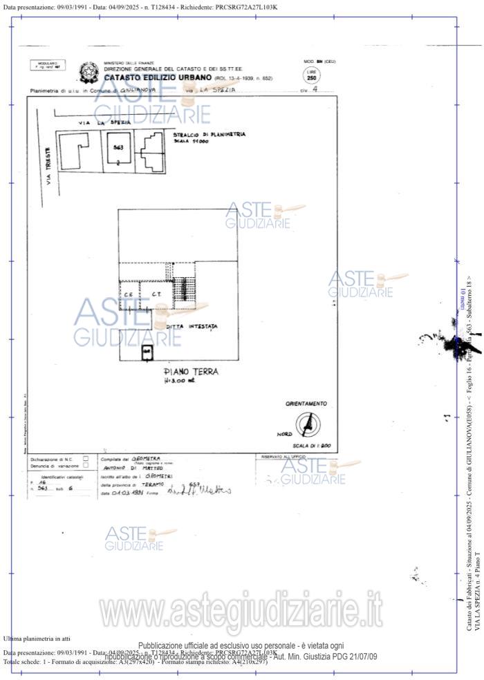 Planimetria del bene