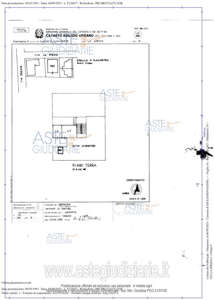 Planimetria del bene