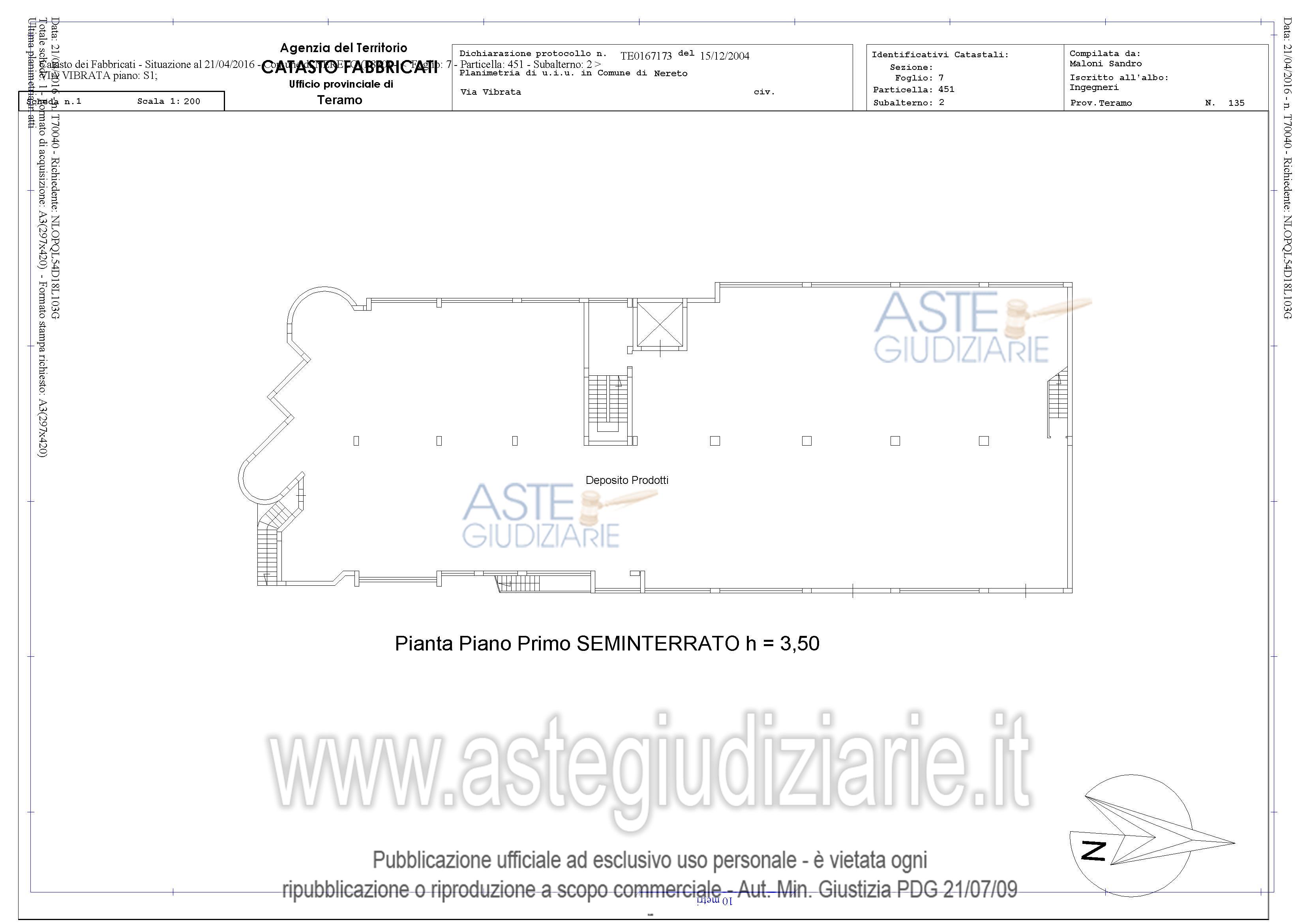 Planimetria del bene