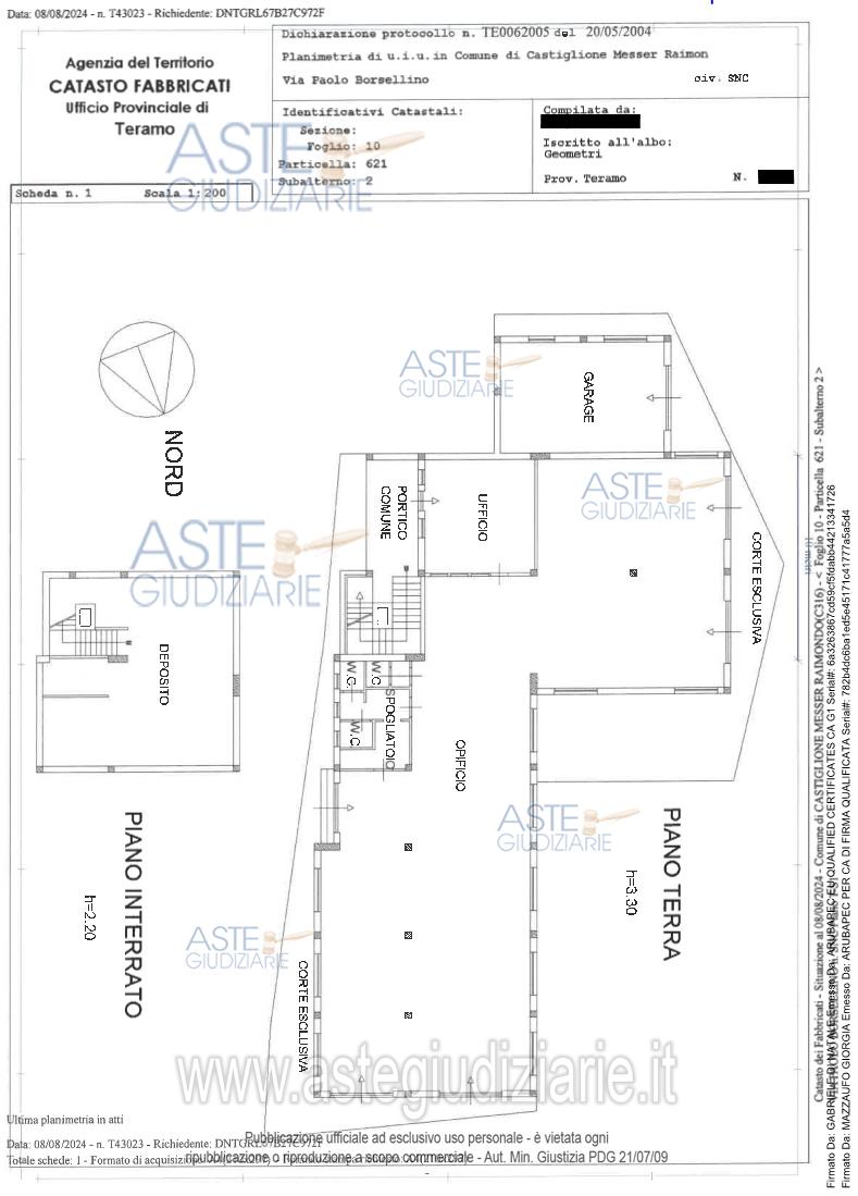 Planimetria del bene