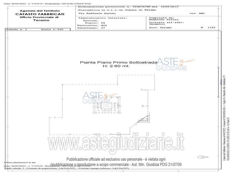 Planimetria del bene