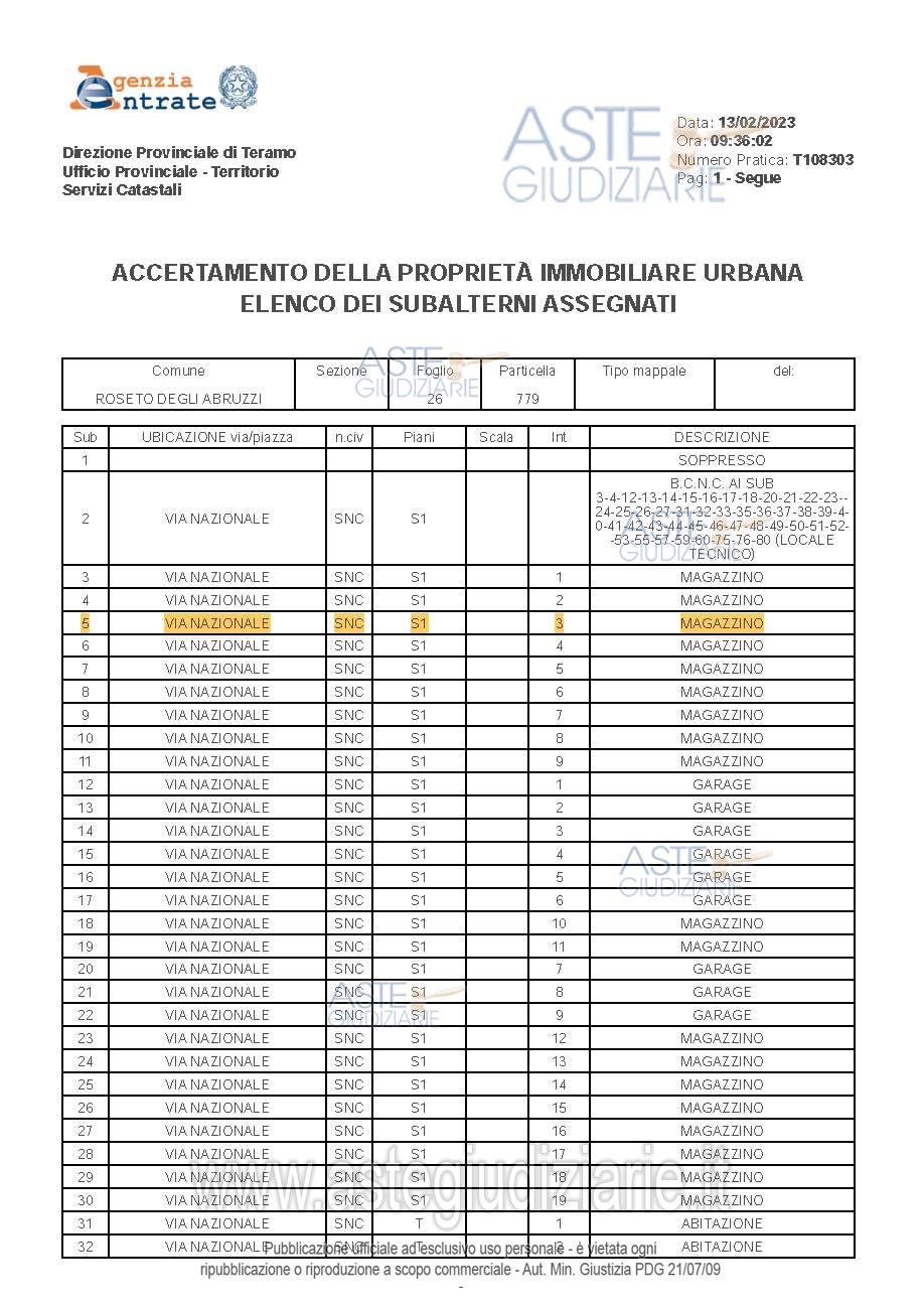 Planimetria del bene