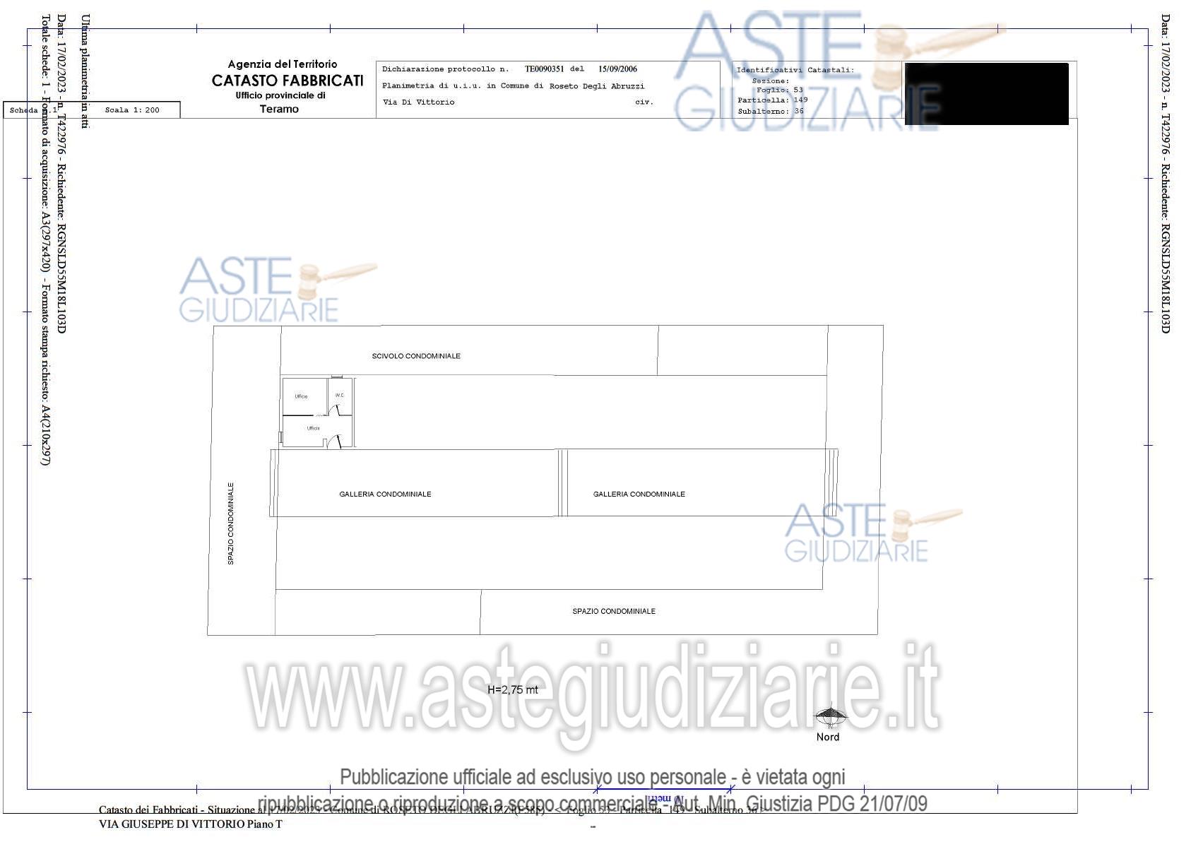 Planimetria del bene