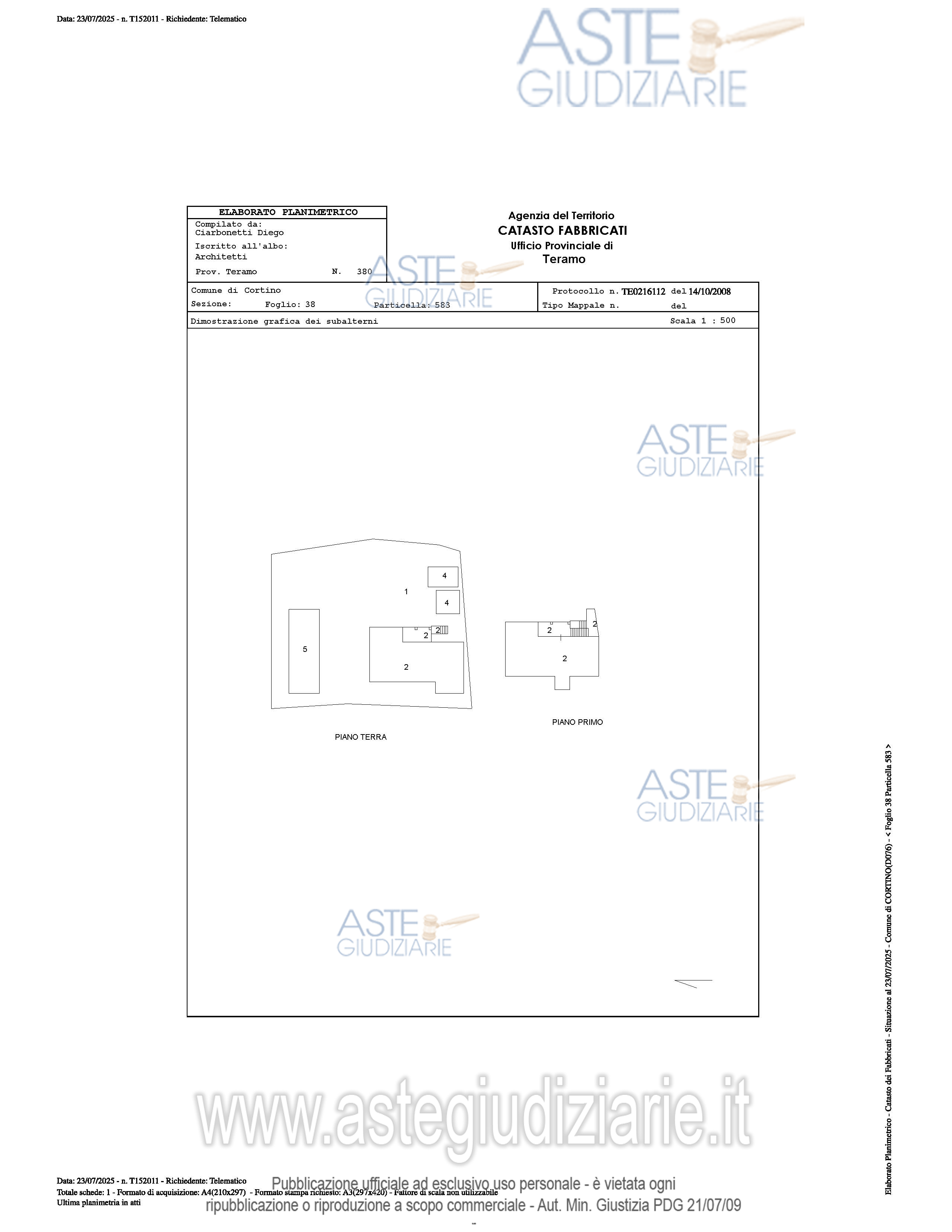 Planimetria del bene