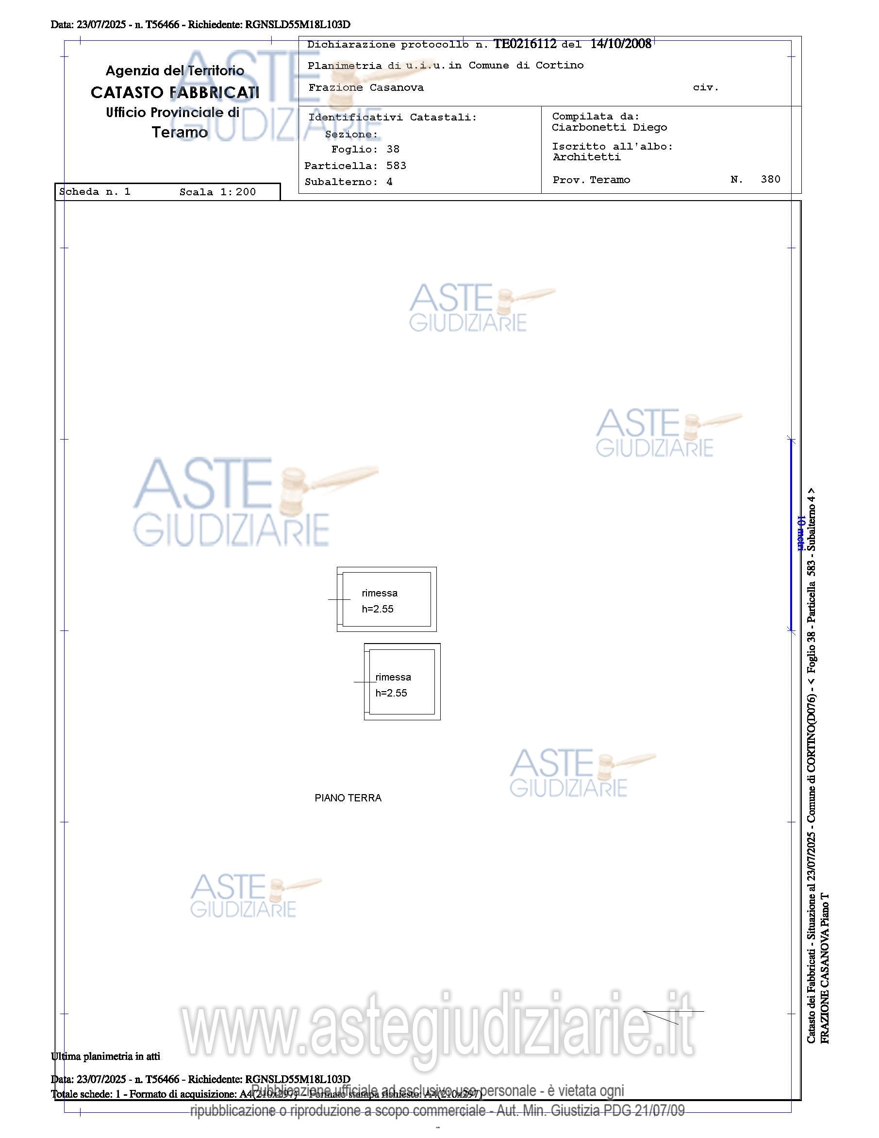 Planimetria del bene