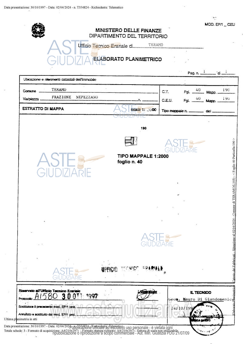 Planimetria del bene