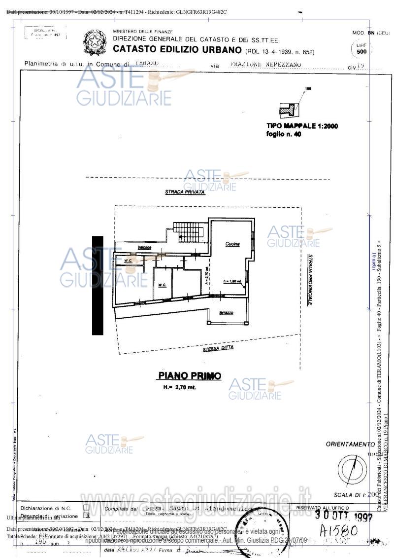 Planimetria del bene