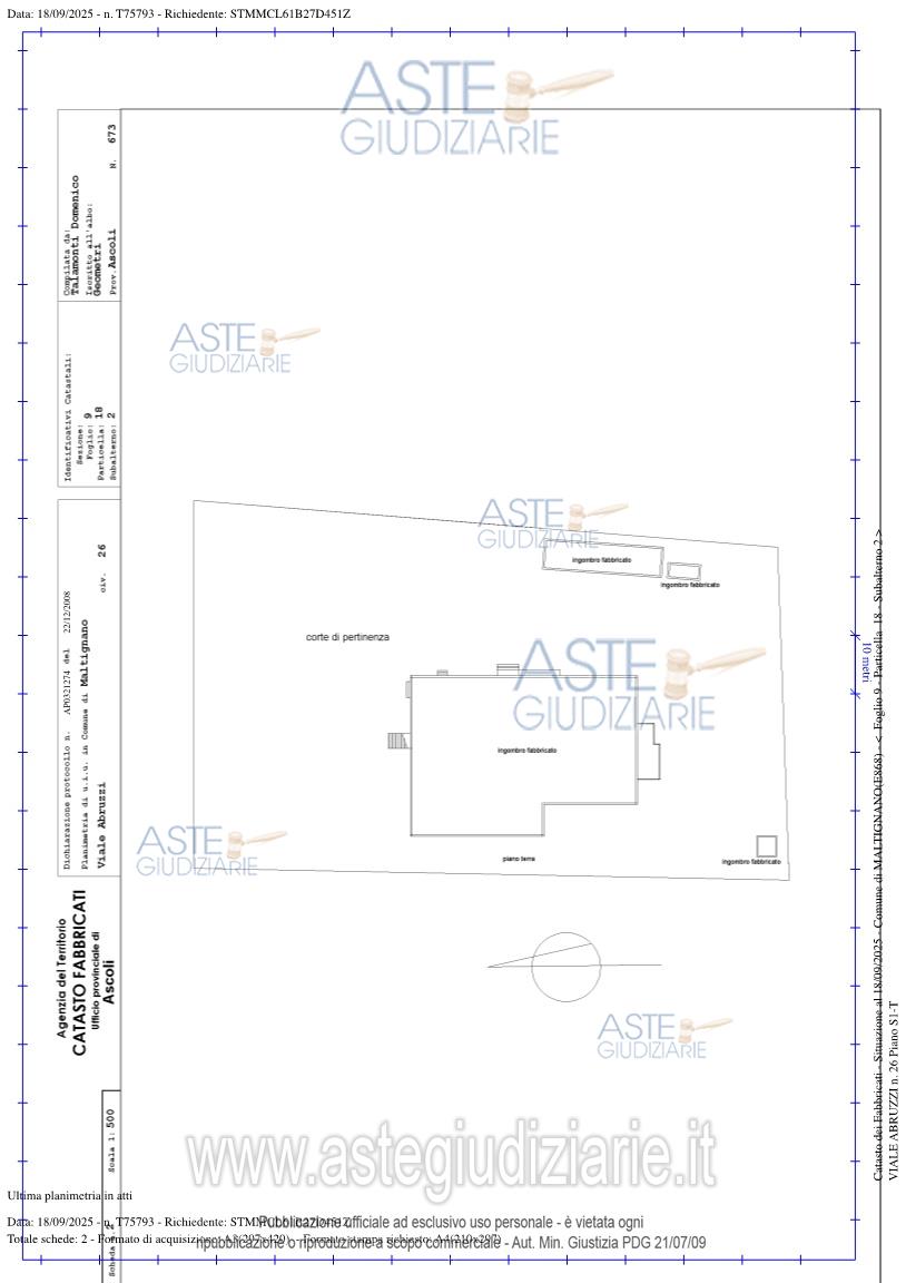 Planimetria del bene