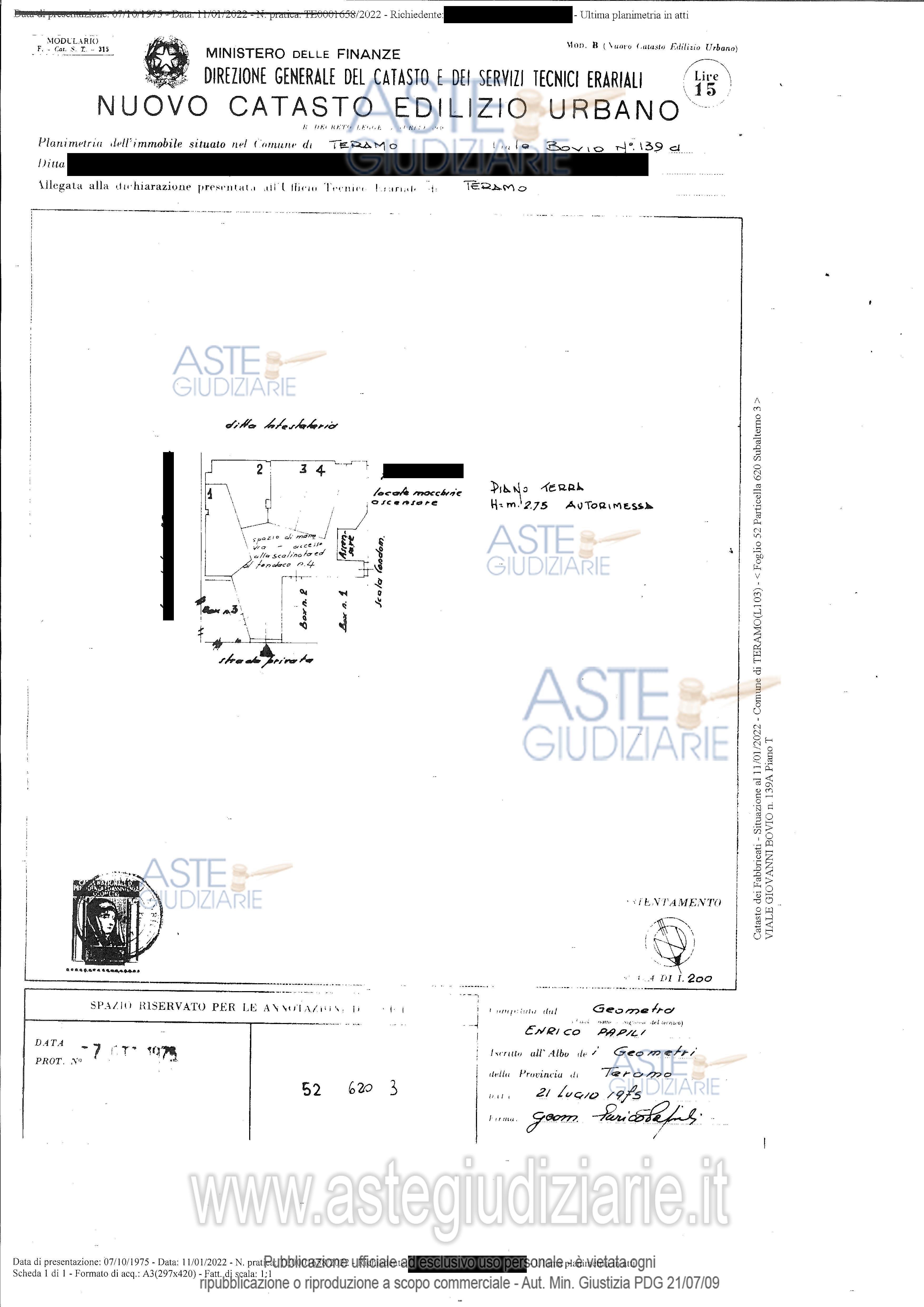 Planimetria del bene