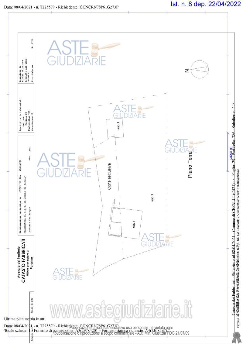 Planimetria del bene