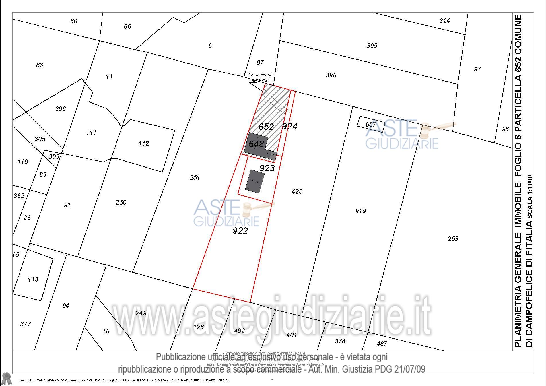 Planimetria del bene