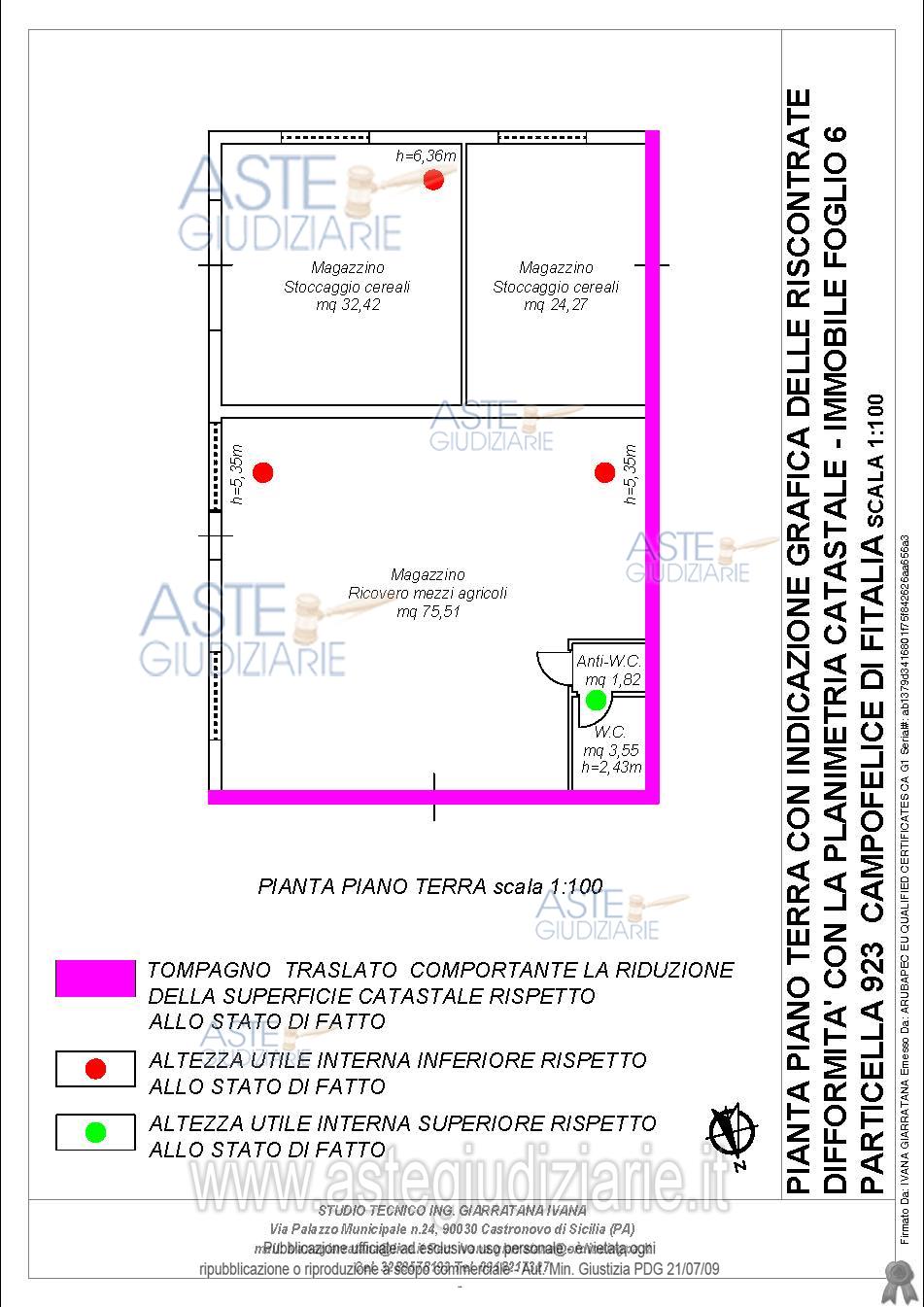 Planimetria del bene