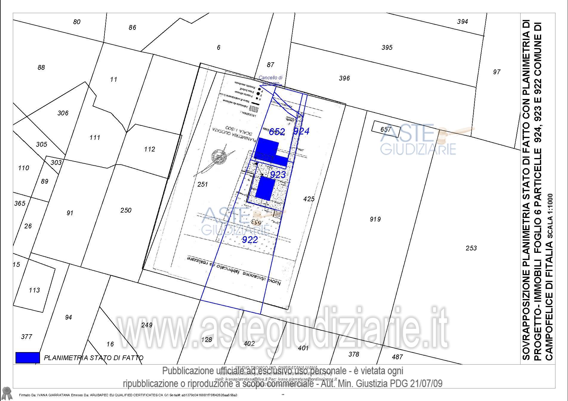 Planimetria del bene