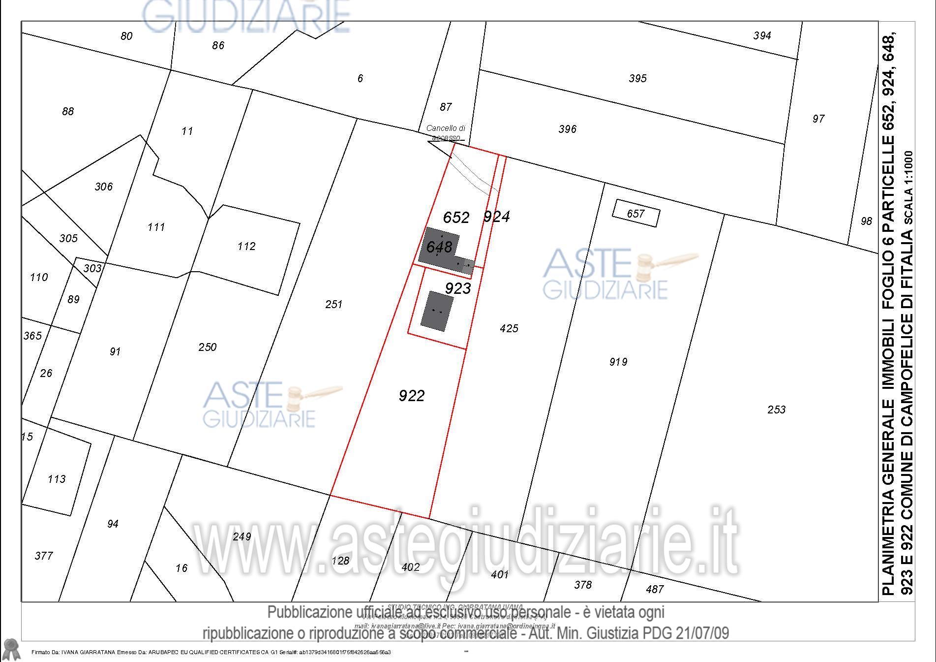 Planimetria del bene